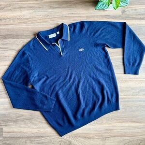 Lacoste Paris Lightweight Pure Wool Polo Sweater  Size XL